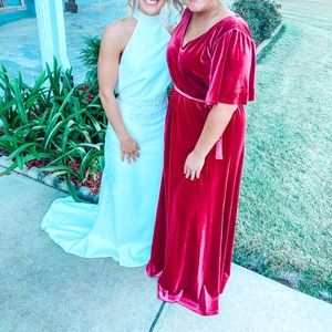 Revelry Reese velvet bridesmaid dress